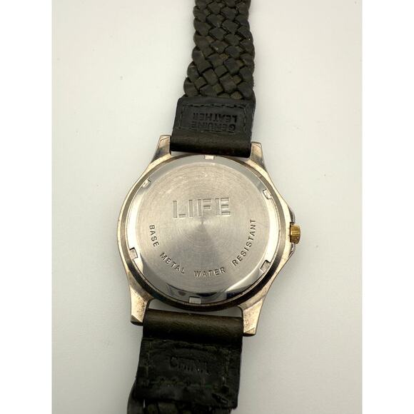 LIFE Quartz Watch Japan Movt Date Green Dial 37mm WR 50M Braided Strap - Picture 4 of 6